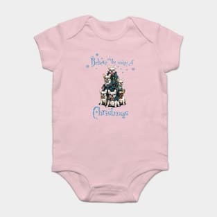 Belive in the magic of Christmas, French Bulldogs Christmas tree, french bulldog lovers gifts and Merry Christmas Baby Bodysuit